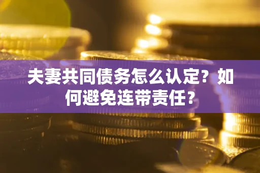 武汉夫妻共同债务怎么认定？如何避免连带责任？