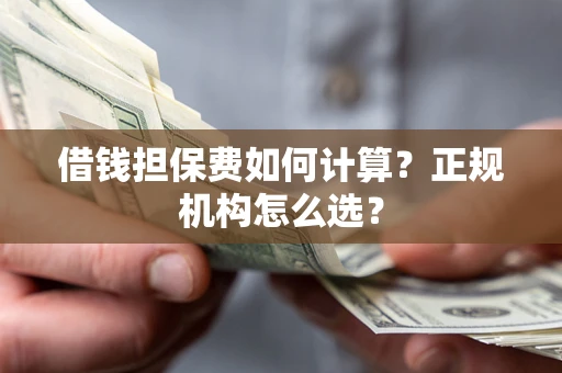 武汉借钱担保费如何计算？正规机构怎么选？