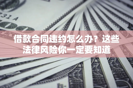 武汉借款合同违约怎么办？这些法律风险你一定要知道